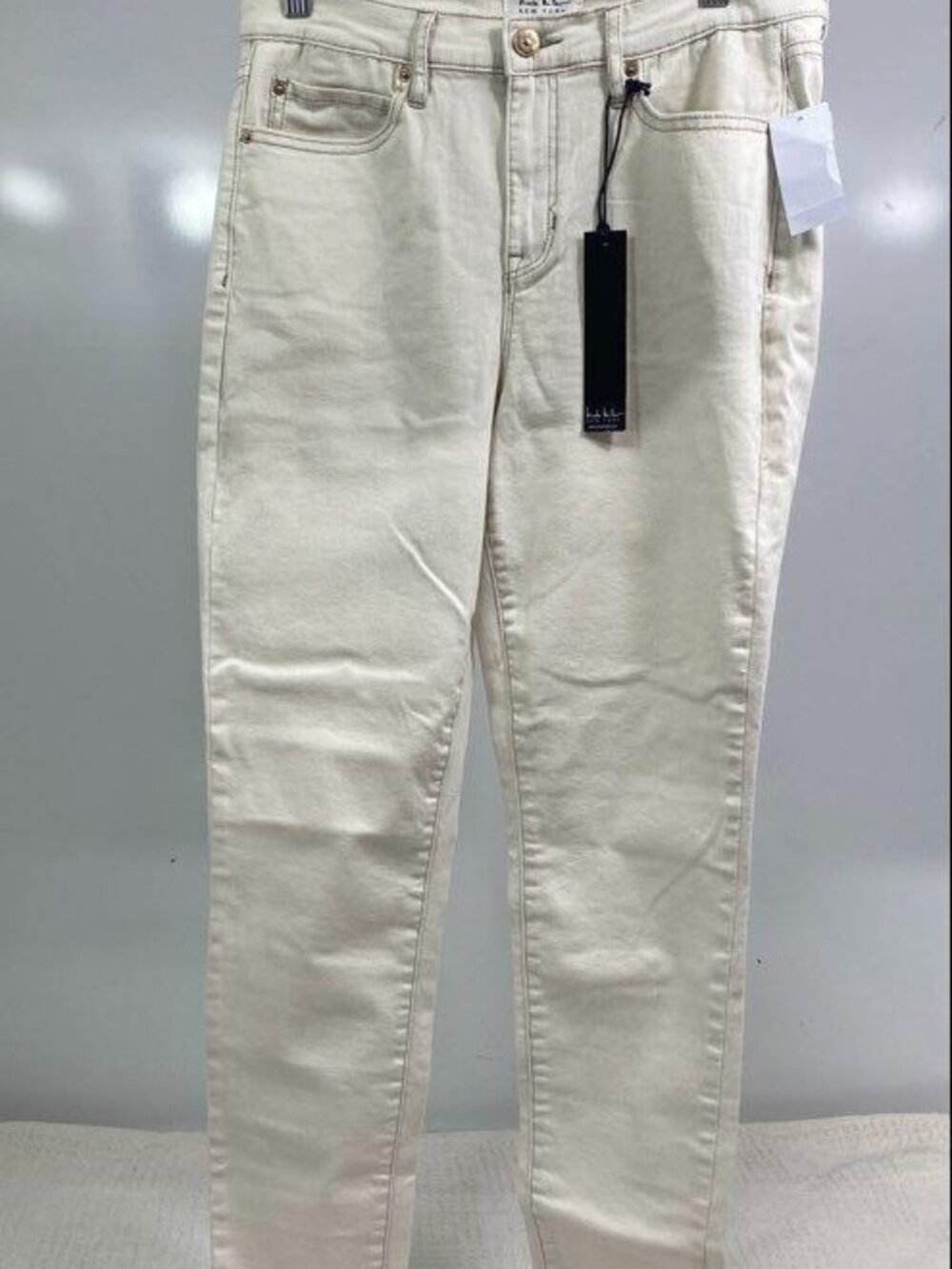 Nicole Miller Soho Cream High Rise Skinny Pants 8 NWT
